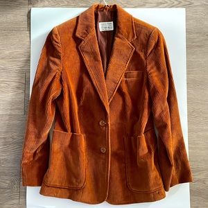 Vintage 70’s corduroy blazer beautiful rust brown
